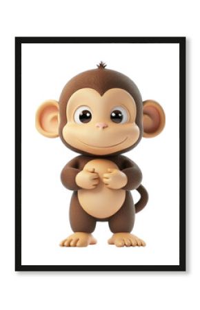 PNG Baby Monkey illustration character cartoon.