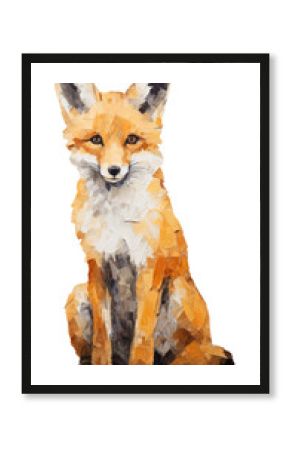 PNG Vibrant fox portrait illustration