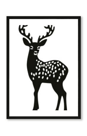 PNG Deer silhouette wildlife stencil.