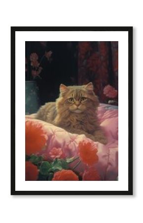 A happy and furry little monster flower painting mammal.