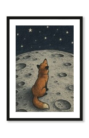 Fox gazing at stars dreamily.