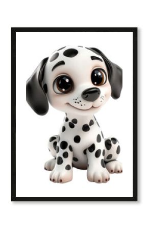 PNG Cartoon background white Baby Dalmatian dalmatian.