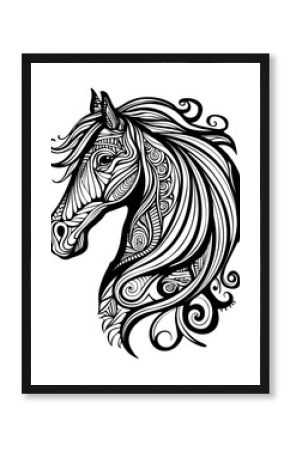 PNG Horse sketch art illustrated.