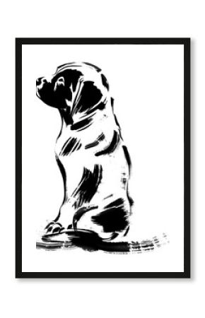 PNG Dog animal stroke black.