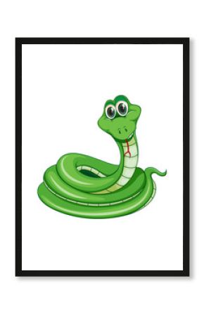 green snake vector illustration