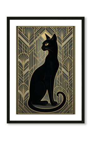 Elegant Noir: The Art Deco Black Cat