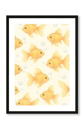 Whimsical goldfish pattern illustration.