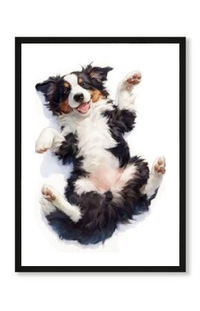 Border Collie dog Lie on back collie animal canine.