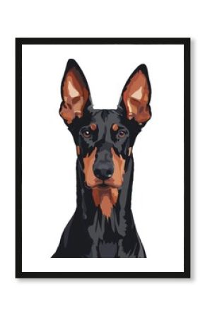 Doberman dog digital illustration