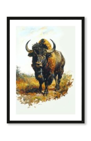 Majestic wild buffalo painting