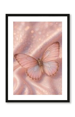 Elegant butterfly on shimmering fabric