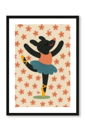 Charming dancing bear illustration