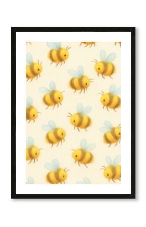 Charming bees pattern illustration.