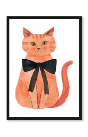 PNG An orange cat illustration drawing animal.