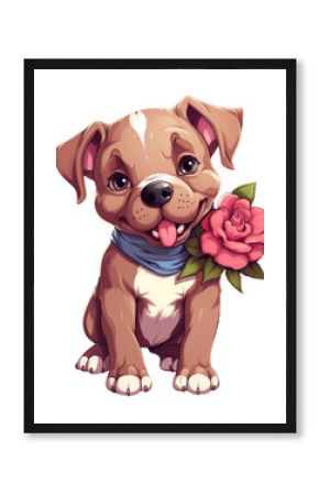 PNG Pitbull animal mammal flower.