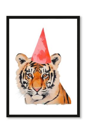 PNG Tiger wearing party hat animal mammal representation.