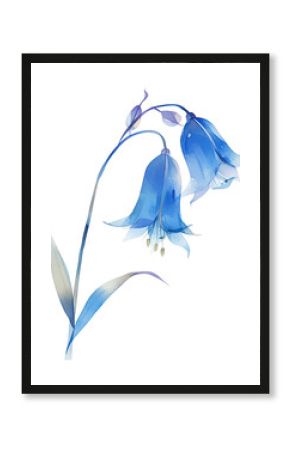 PNG A baby blue bell illustration watercolor flower.