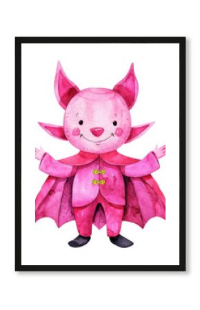 PNG Vampire illustration watercolor pink.