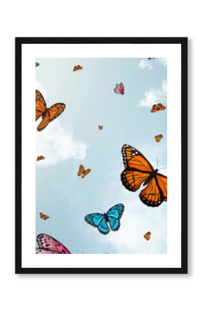 Beautiful butterfly sky phone wallpaper