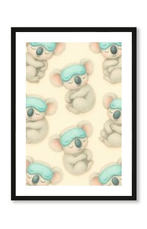 Adorable sleeping koalas pattern.