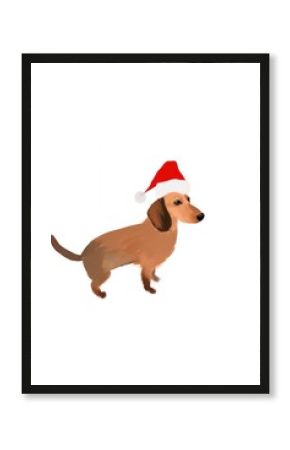 Dog wearing a christmas hat animal mammal hound.