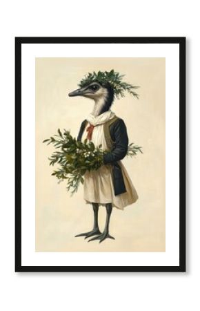 Emu animal illustration clothing.