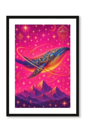 Cosmic whale vibrant fantasy
