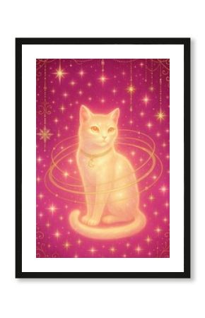 Mystical glowing cat wallpaper