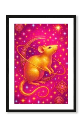 Vibrant cosmic rat art