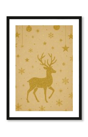 aesthetic gold christmas reindeer wallpaper