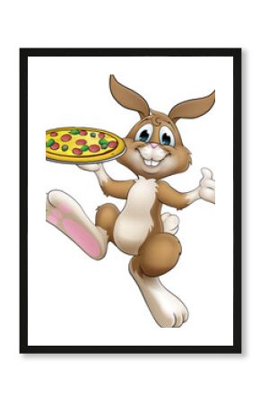 Easter Bunny Rabbit Cartoon Pizza Restaurant Chef