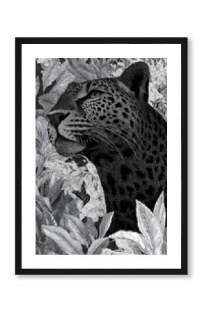 Leopard amidst intricate foliage mobile wallpaper