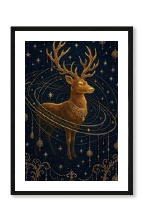 Majestic deer amidst celestial elegance.