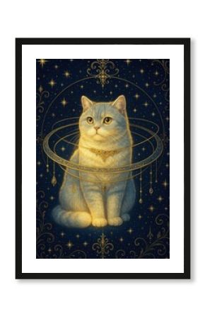 Celestial cat adorned with elegance.