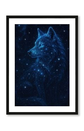 Mystical wolf galaxy stars