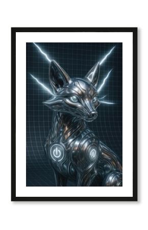 Futuristic metallic fox design