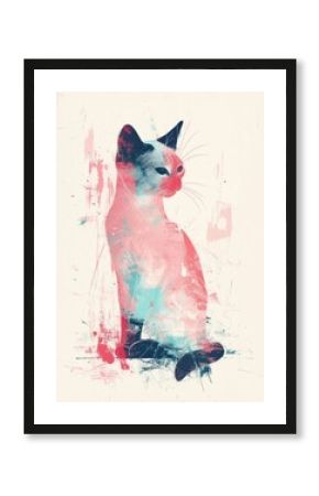 Birman cat art painting animal.