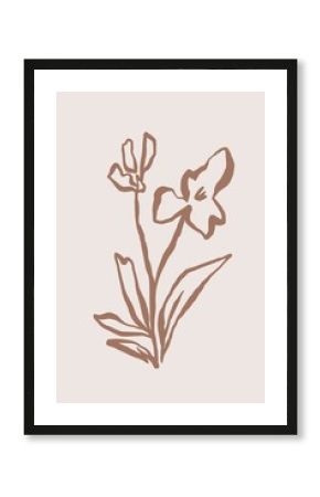 Flower line art, Chinese brush design