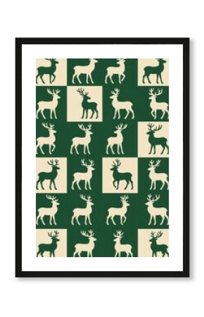 Elegant deer pattern wallpaper