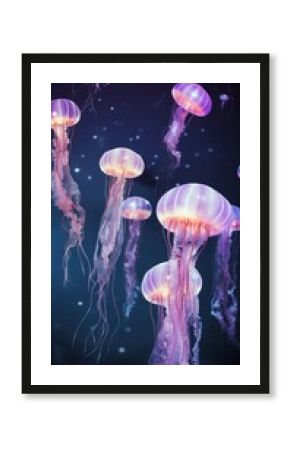 Pale purple glow jellyfish invertebrate translucent transparent.