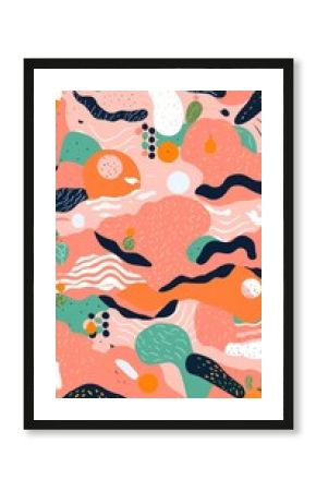 Vibrant peach pattern abstract art backgrounds.