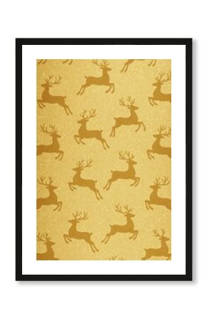 Golden reindeer pattern wallpaper