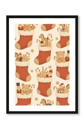 Cute festive stockings pattern