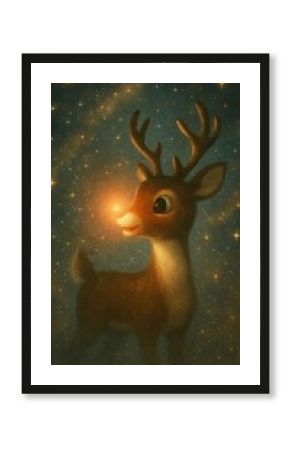 Magical reindeer under starry sky mobile wallpaper