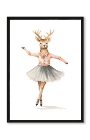 Raindeer dancing white background representation celebration.