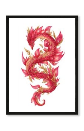 Elegant mythical dragon illustration