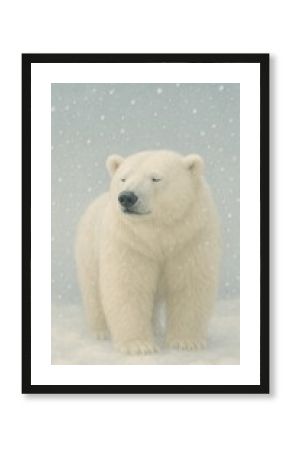 Serene polar bear snow mobile wallpaper