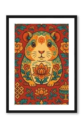 Colorful floral hamster mobile wallpaper