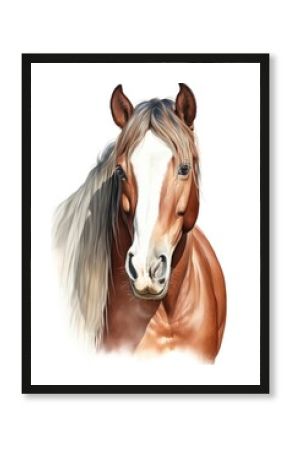 Horse stallion portrait drawing.