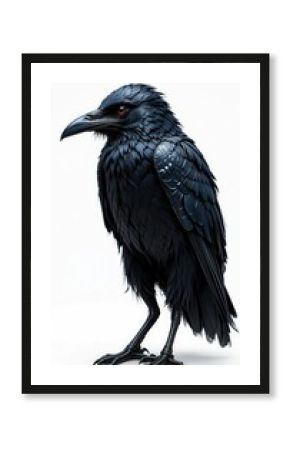 Stylized Raven Dark Feathers Intense Gaze